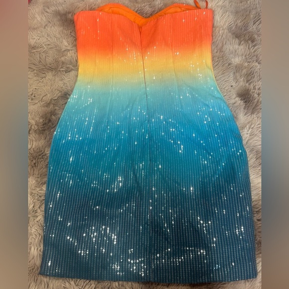 Runaway The Label Revolve Sequin Ombre Strapless Mini Dress Sz XS - Picture 4 of 4